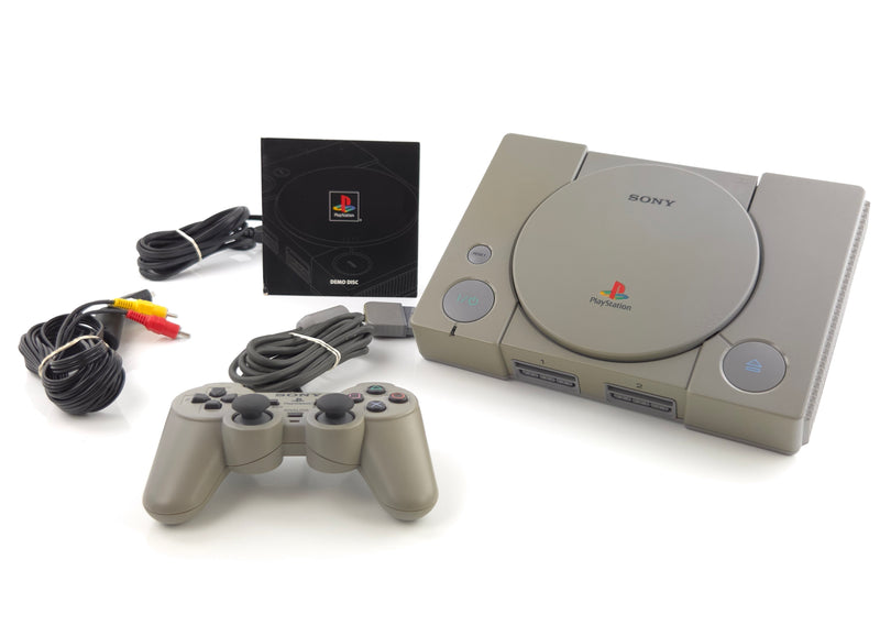 Sony Playstation 1 Bundle Set : PS1 Konsole, Controller, Kabel, Demo Disc