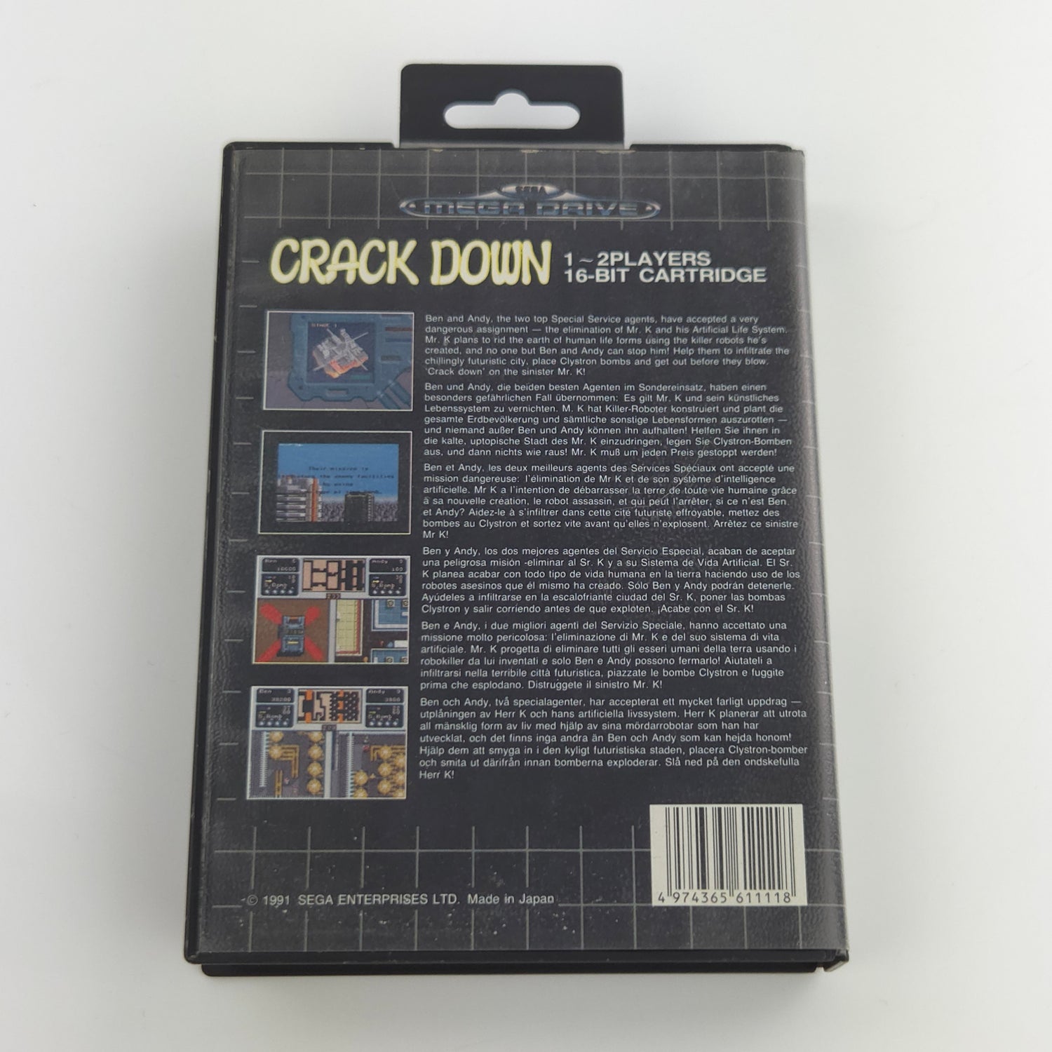 Sega Mega Drive Spiel : Crack Down - OVP & Modul ohne Anleitung PAL MD