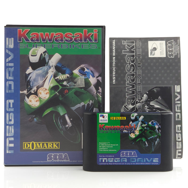 Sega Mega Drive Spiel : Kawasaki Superbikes - Modul Anleitung OVP PAL MD