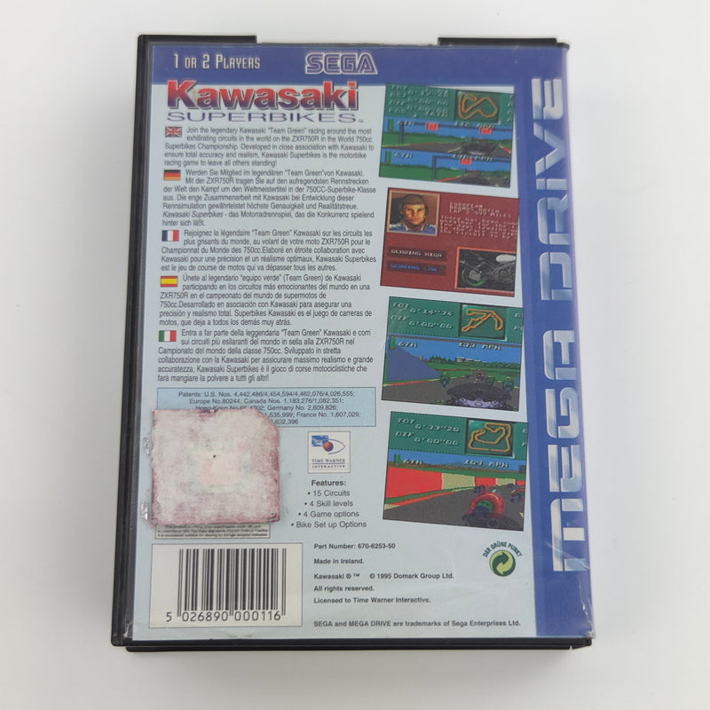 Sega Mega Drive Spiel : Kawasaki Superbikes - Modul Anleitung OVP PAL MD