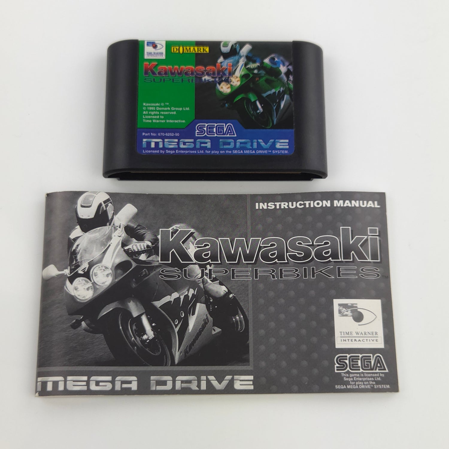 Sega Mega Drive Spiel : Kawasaki Superbikes - Modul Anleitung OVP PAL MD