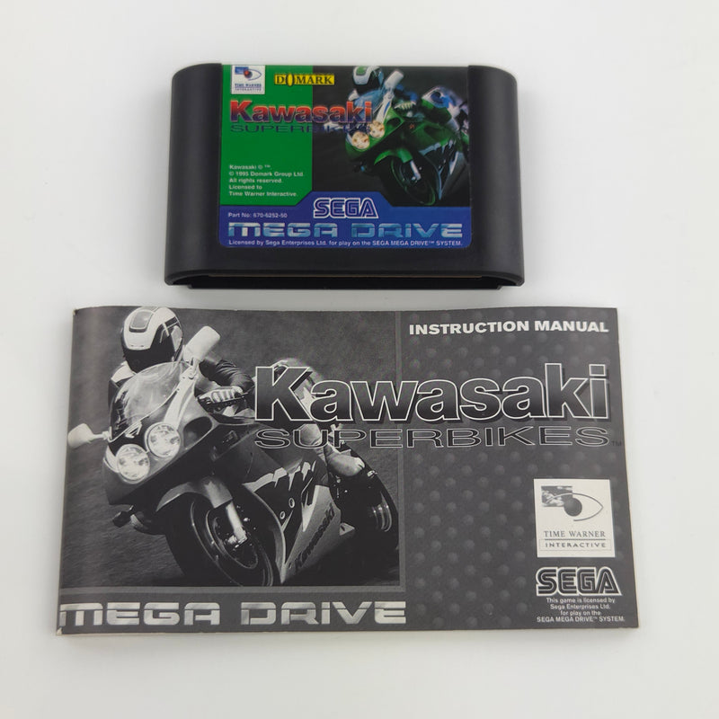 Sega Mega Drive Spiel : Kawasaki Superbikes - Modul Anleitung OVP PAL MD