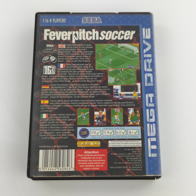 Sega Mega Drive Spiel : Fever Pitch Soccer Fußball - Modul Anleitung OVP PAL MD