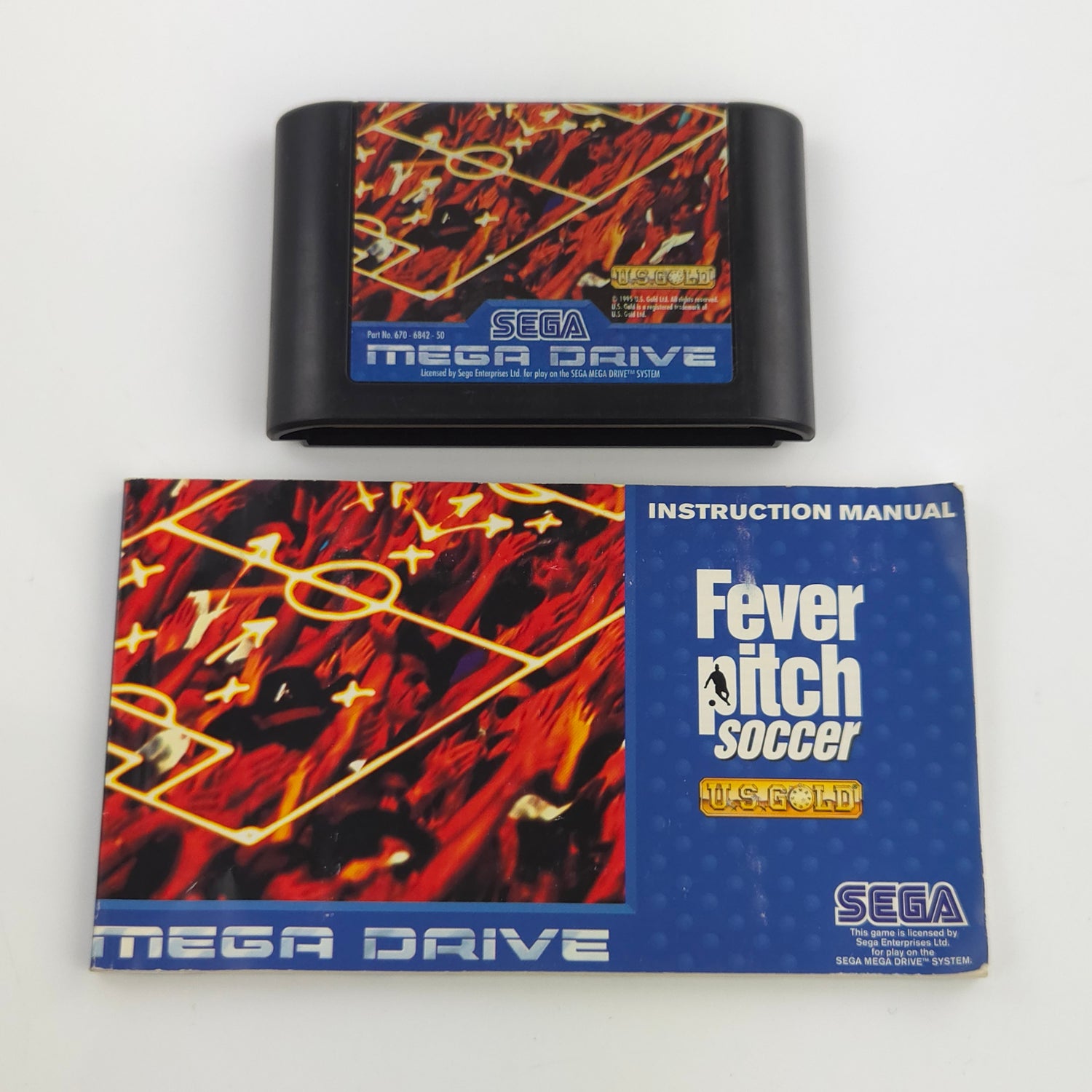 Sega Mega Drive Spiel : Fever Pitch Soccer Fußball - Modul Anleitung OVP PAL MD