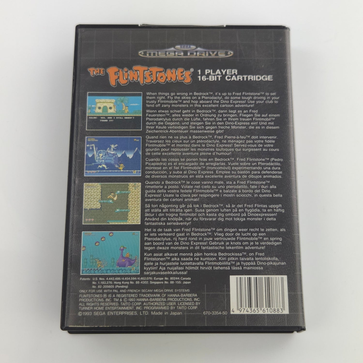 Sega Mega Drive Spiel : The Flintstones - Modul Anleitung OVP PAL MD