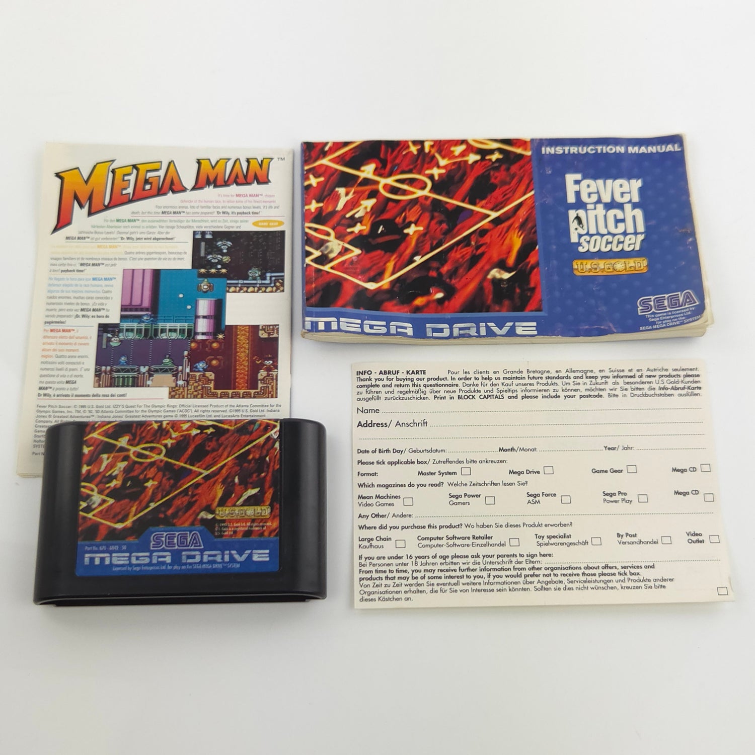 Sega Mega Drive Spiel : Mario Basler Fever Pitch Soccer - MD Fußball OVP