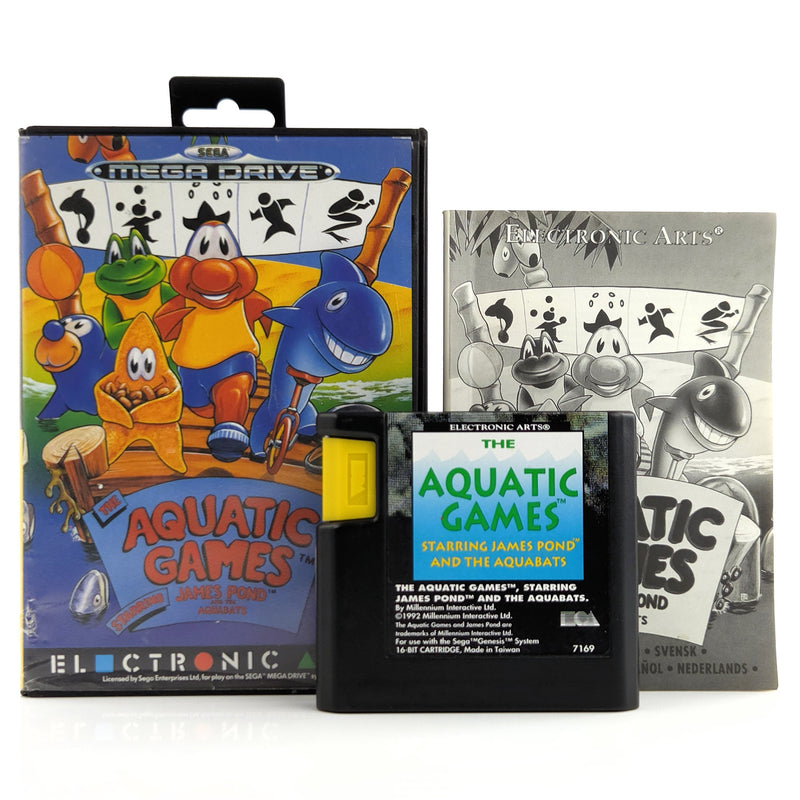 Sega Mega Drive Spiel : Aquatic Games starring James Pond - Modul Anleitung OVP