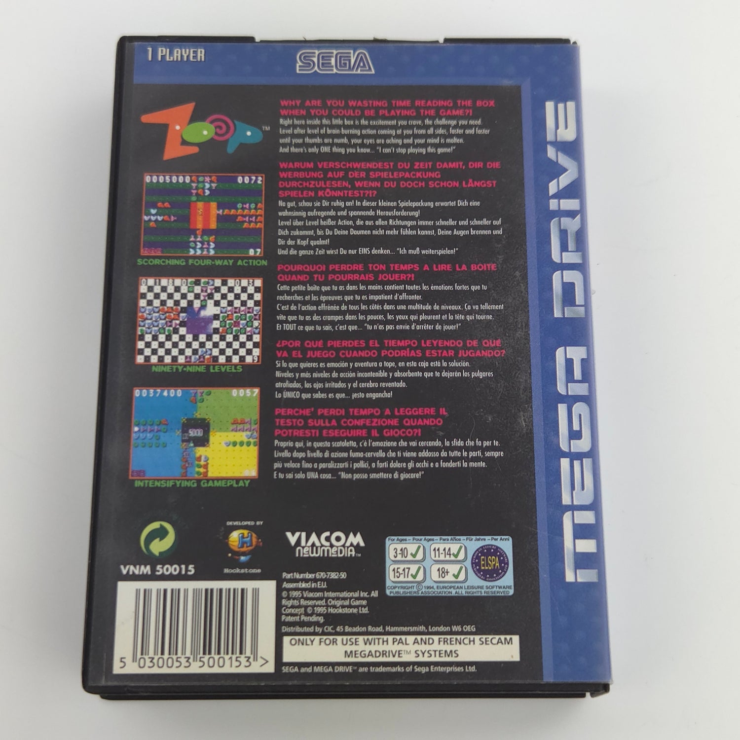 Sega Mega Drive Spiel : Zoop - Modul Anleitung OVP MD PAL