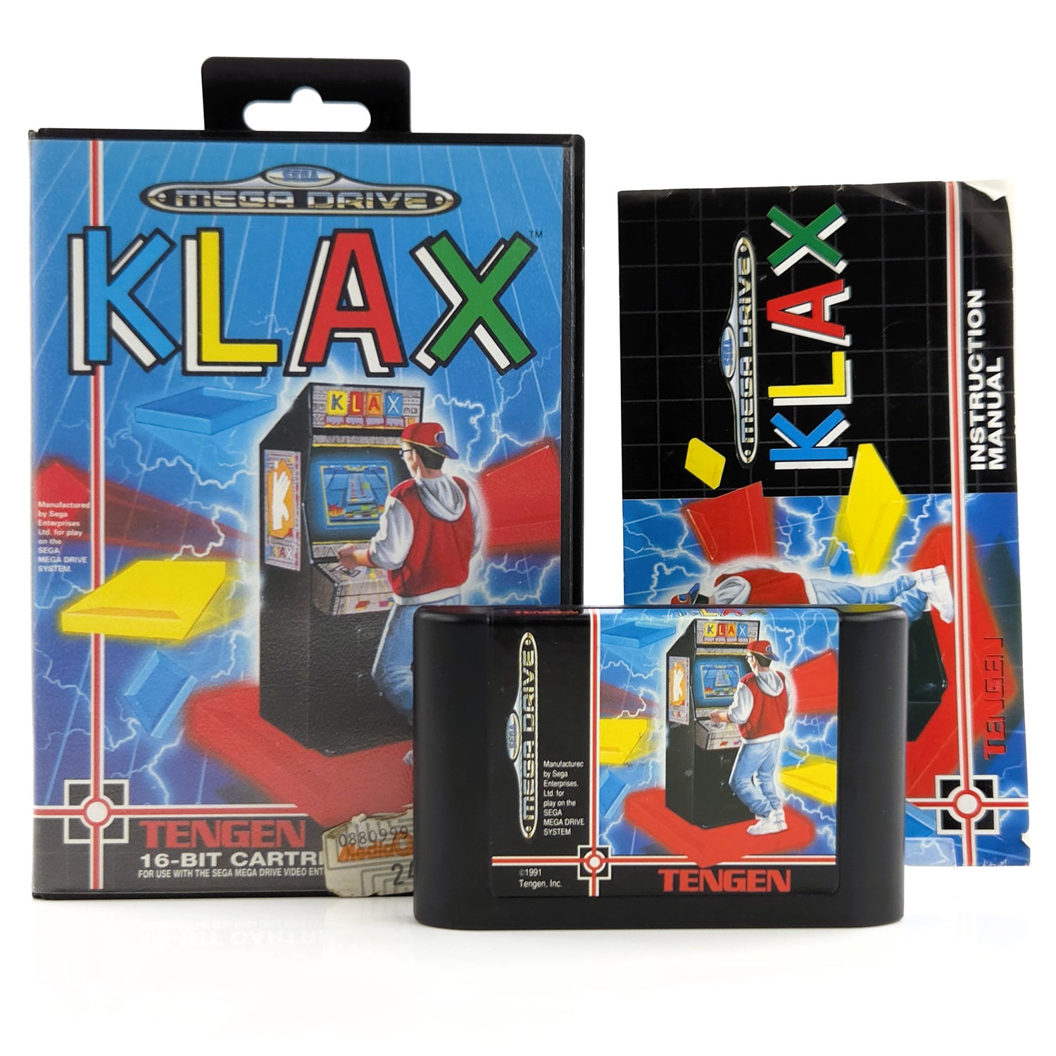 Sega Mega Drive Spiel : KLAX - MD Modul Anleitung OVP / PAL Game Tengen