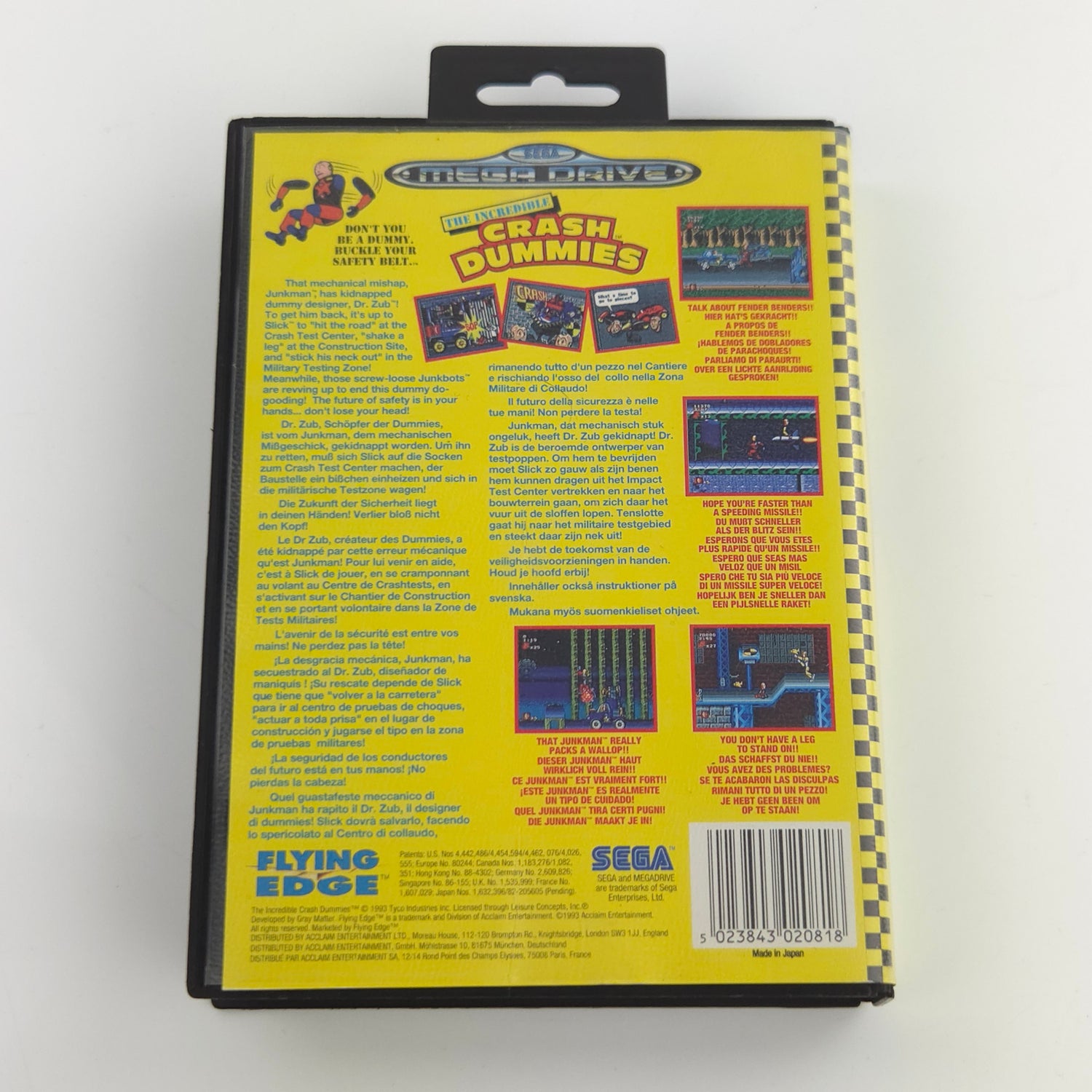 Sega Mega Drive Spiel : The Incredible Crash Dummies - Modul Anleitung OVP PAL
