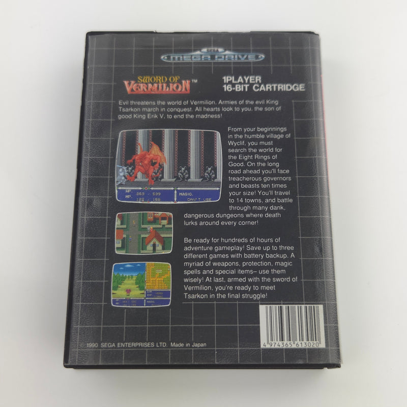 Sega Mega Drive Spiel : Sword of Vermillion + Hintbook - Modul Anleitung OVP