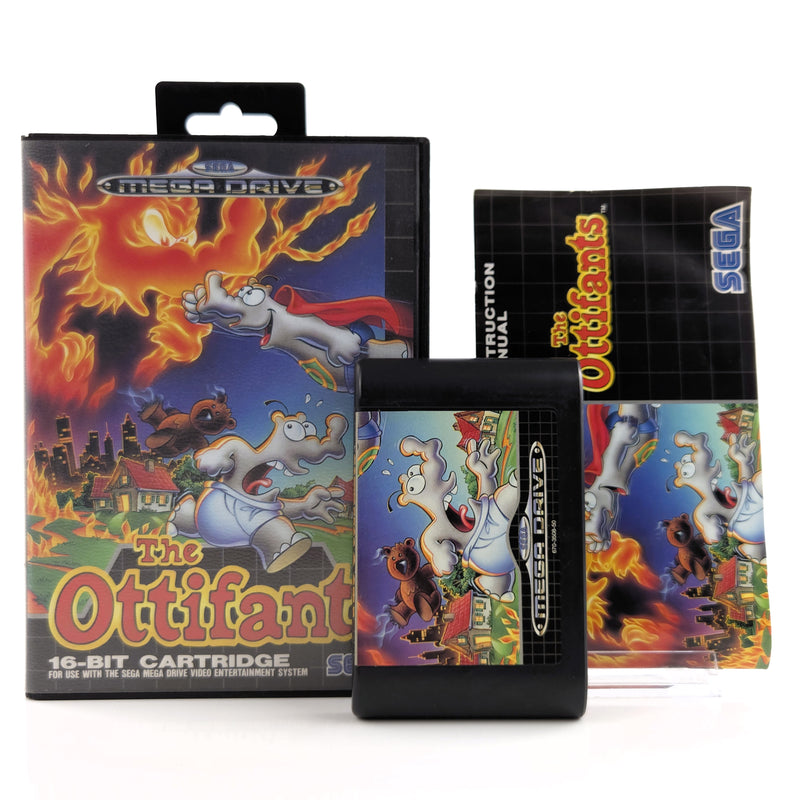Sega Mega Drive Spiel : The Ottifants - Modul Anleitung OVP / MD PAL Game