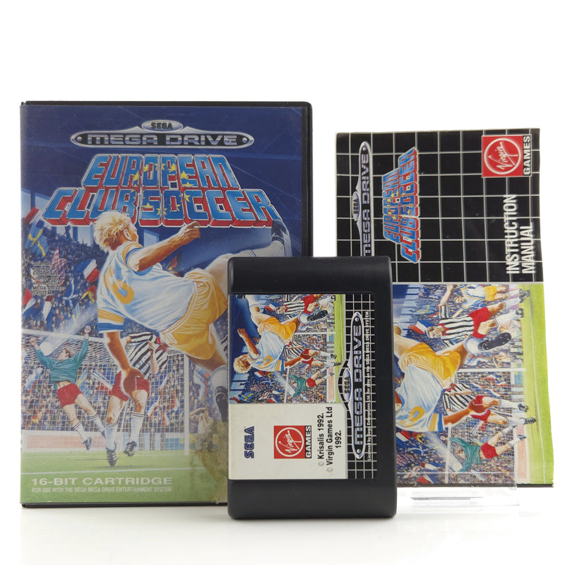 Sega Mega Drive Spiel : European Clubsoccer - Modul Anleitung OVP / MD Fußball