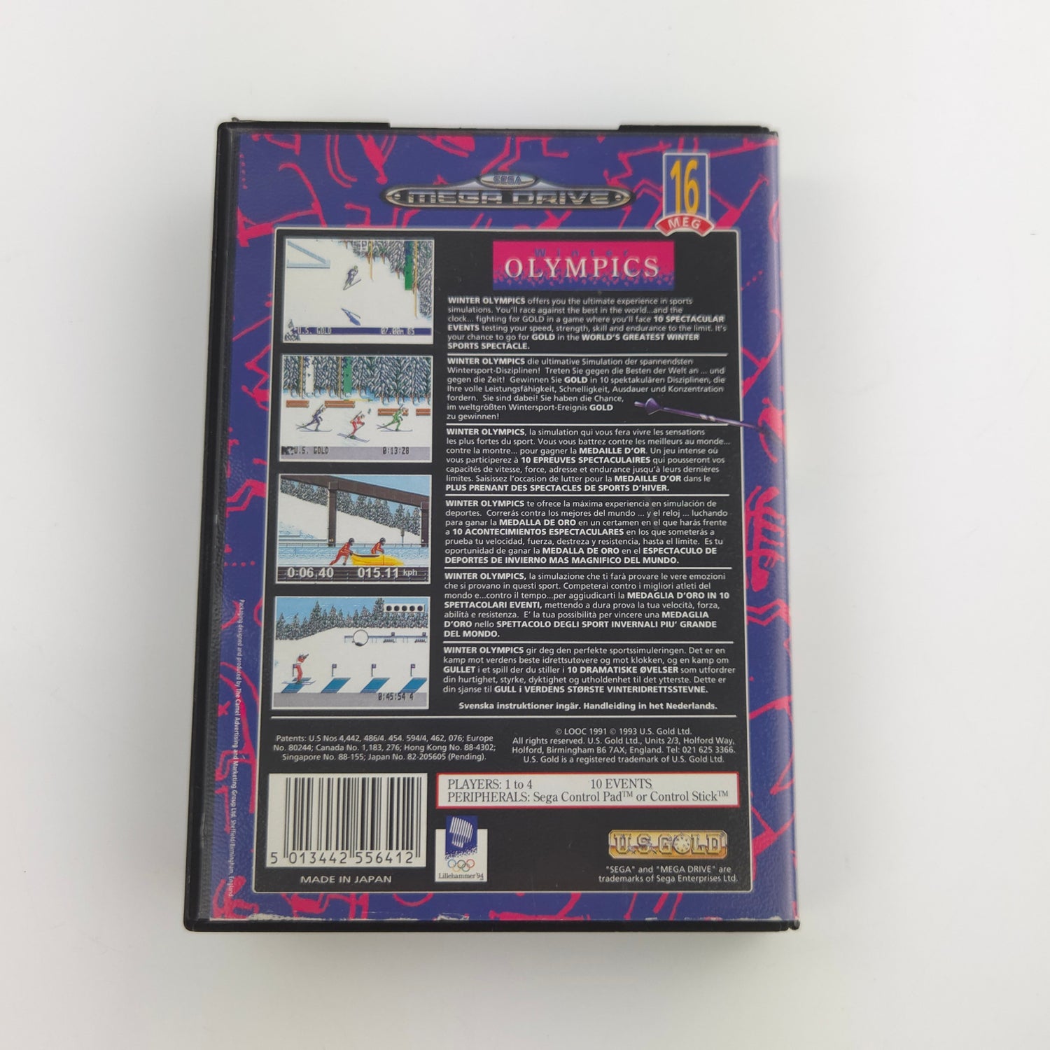Sega Mega Drive Spiel : Lillehammer 94 Winter Olympics - Modul Anleitung OVP PAL