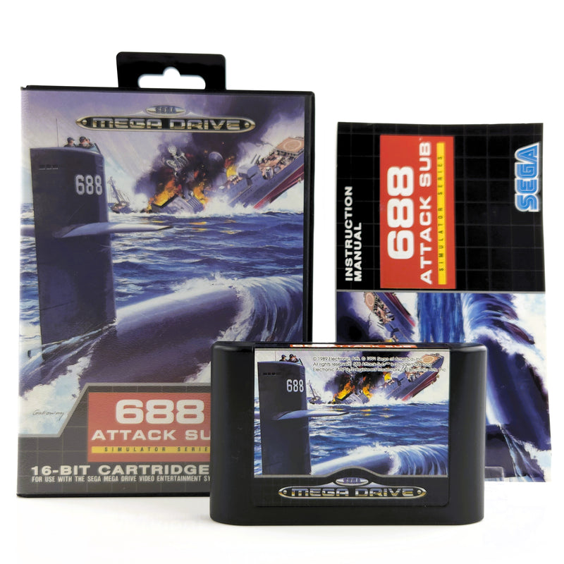 Sega Mega Drive Spiel : 688 Attack Sub Simulator Series - Modul Anleitung OVP MD