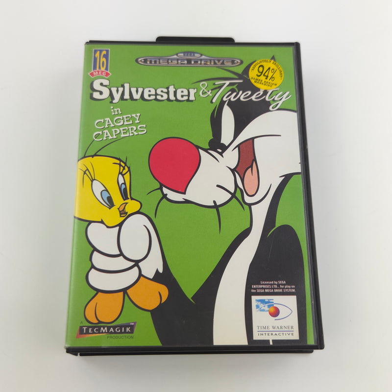 Sega Mega Drive Spiel : Sylvester & Tweety in Cagey Capers - Modul Anleitung OVP