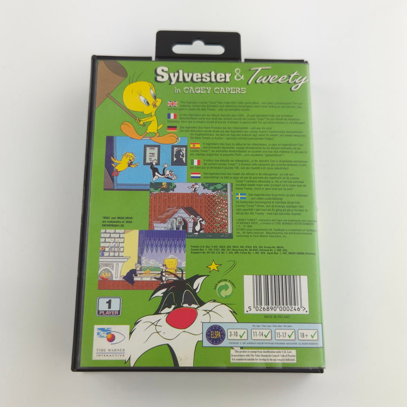 Sega Mega Drive Spiel : Sylvester & Tweety in Cagey Capers - Modul Anleitung OVP