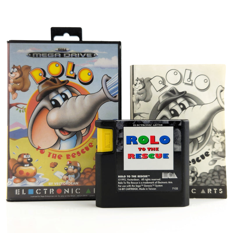 Sega Mega Drive Spiel : ROLO to the Rescue - Modul Anleitung OVP / MD PAL Game
