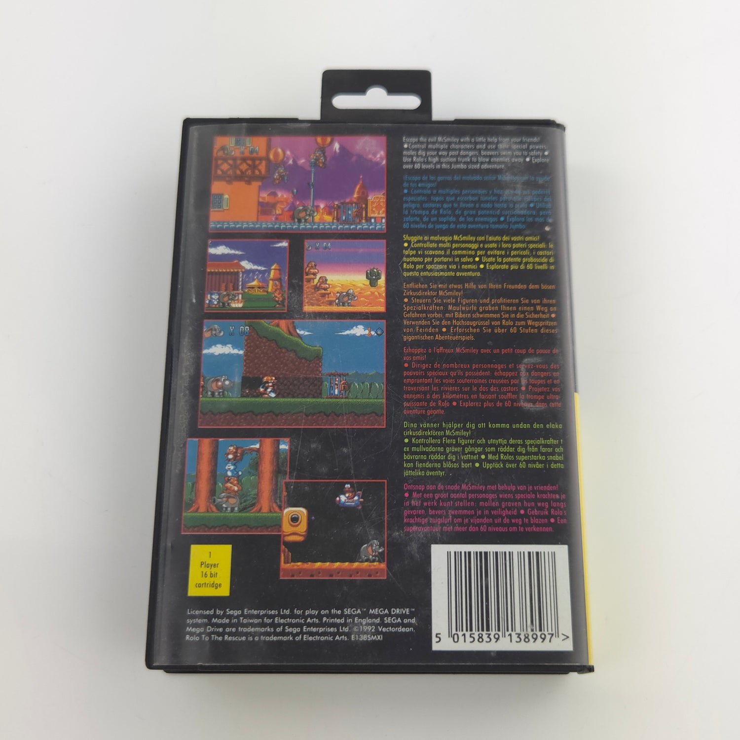Sega Mega Drive Spiel : ROLO to the Rescue - Modul Anleitung OVP / MD PAL Game