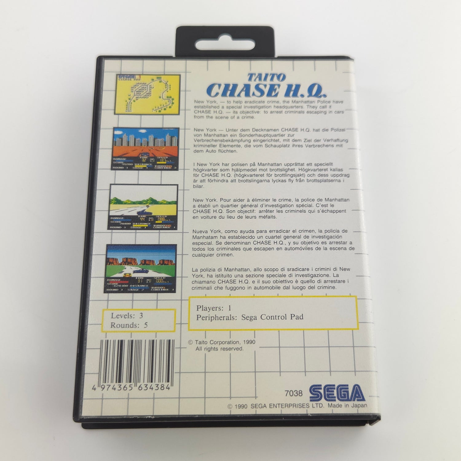 Sega Master System Spiel : Taito Chase H.Q. - Cartridge Modul OVP ohne Anleitung