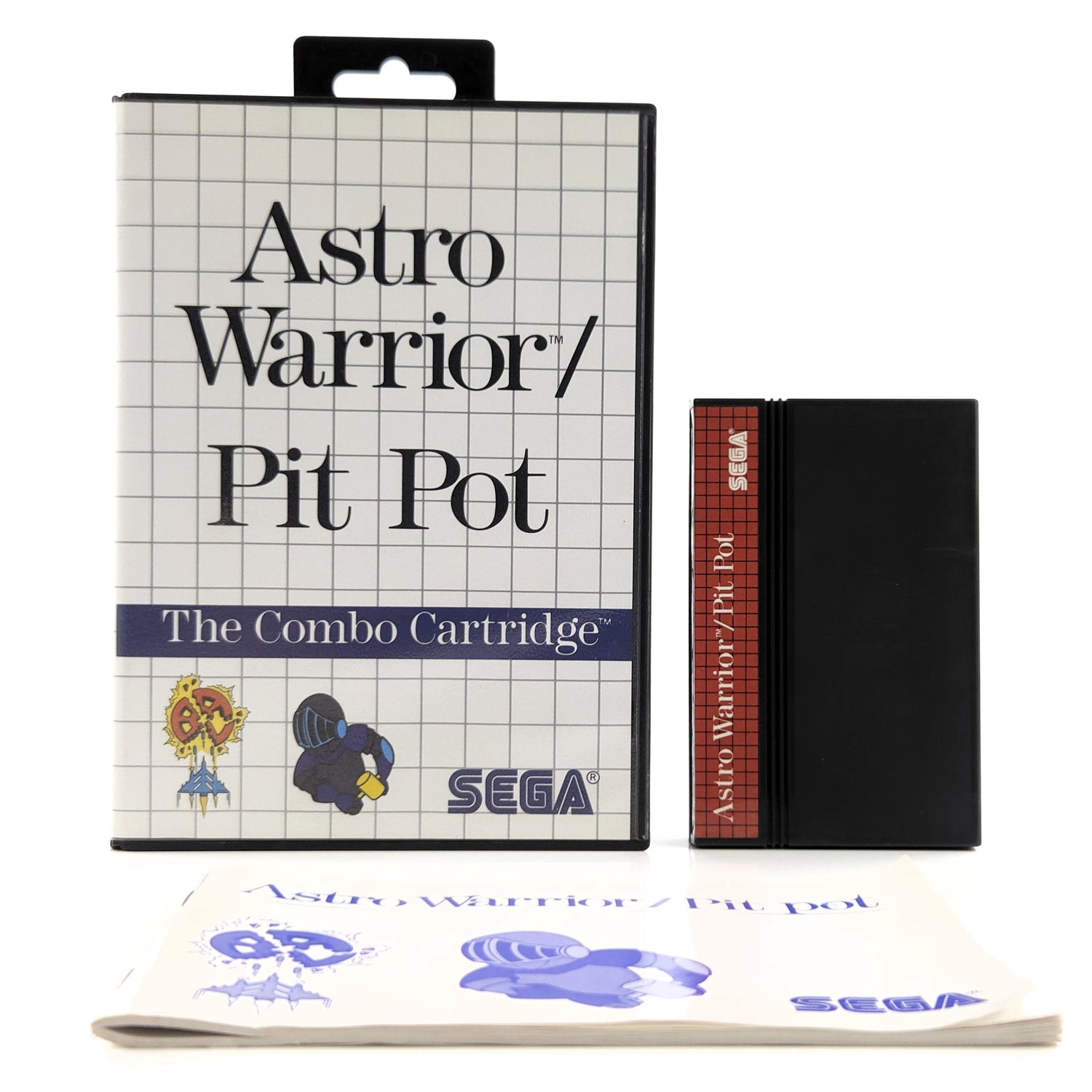Sega Master System Spiel : Astro Warrior / Pit Pot Combo Cartridge - OVP MS PAL