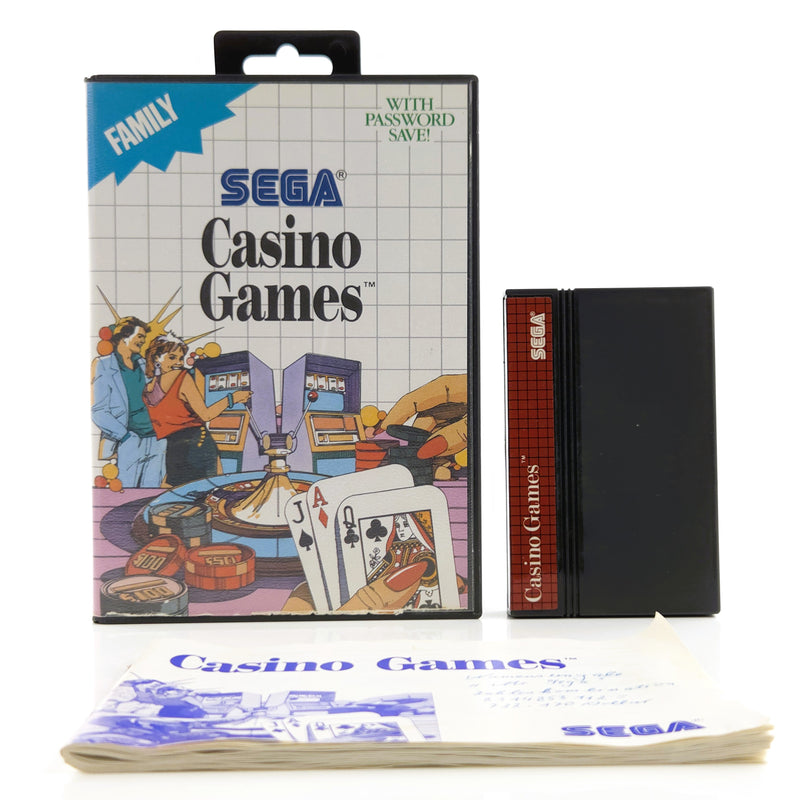 Sega Master System Spiel : Casino Games - MS Cartridge Modul Anleitung OVP PAL