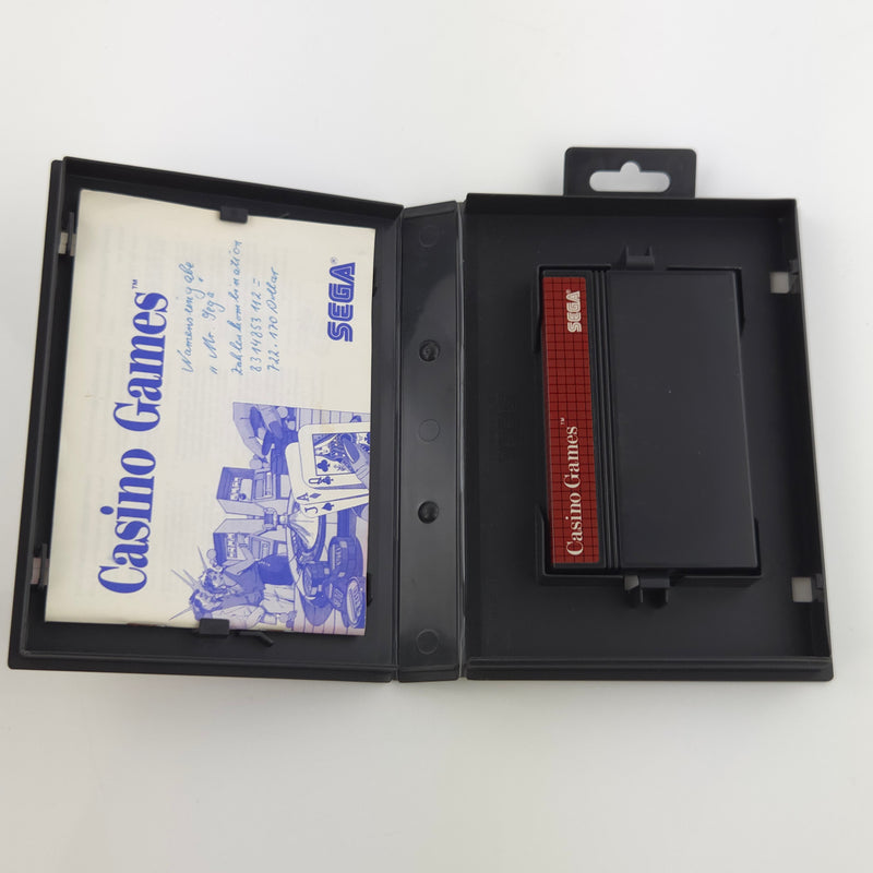 Sega Master System Spiel : Casino Games - MS Cartridge Modul Anleitung OVP PAL
