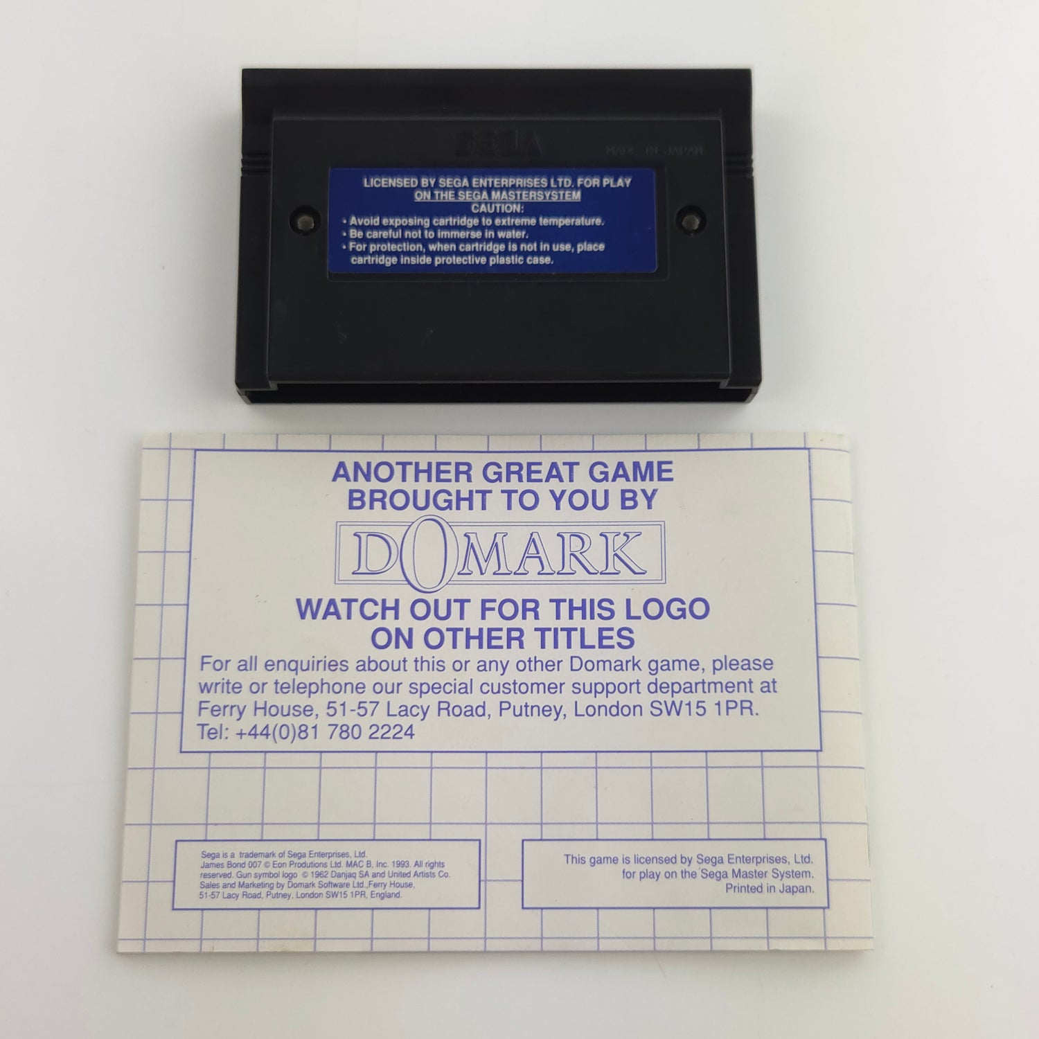 Sega Master System Spiel : James Pond 007 The Duel - MS Modul Anleitung OVP PAL