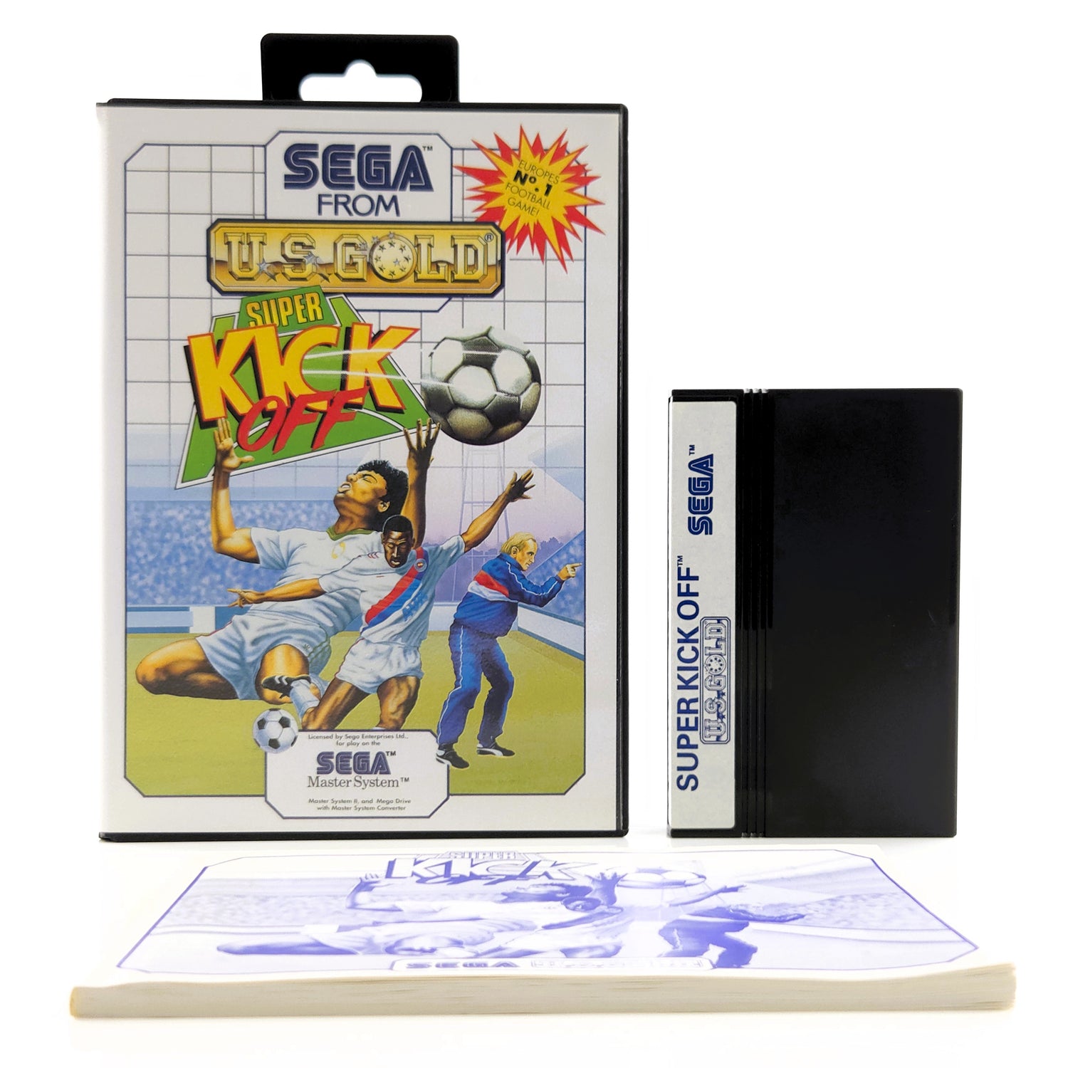 Sega Master System Spiel : Super Kick Off - MS Modul Anleitung OVP PAL