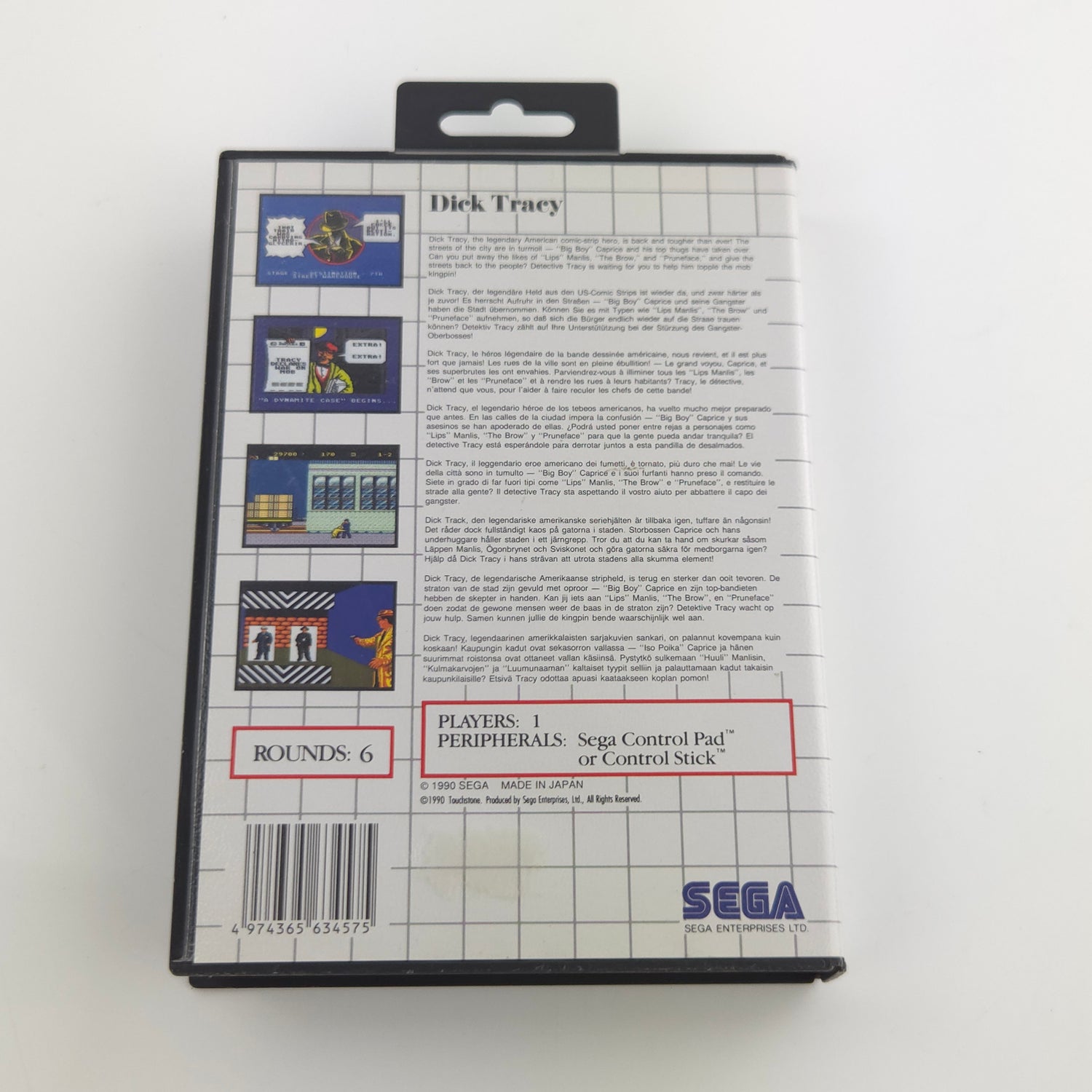 Sega Master System Spiel : Dick Tracy - MS Modul Anleitung OVP PAL