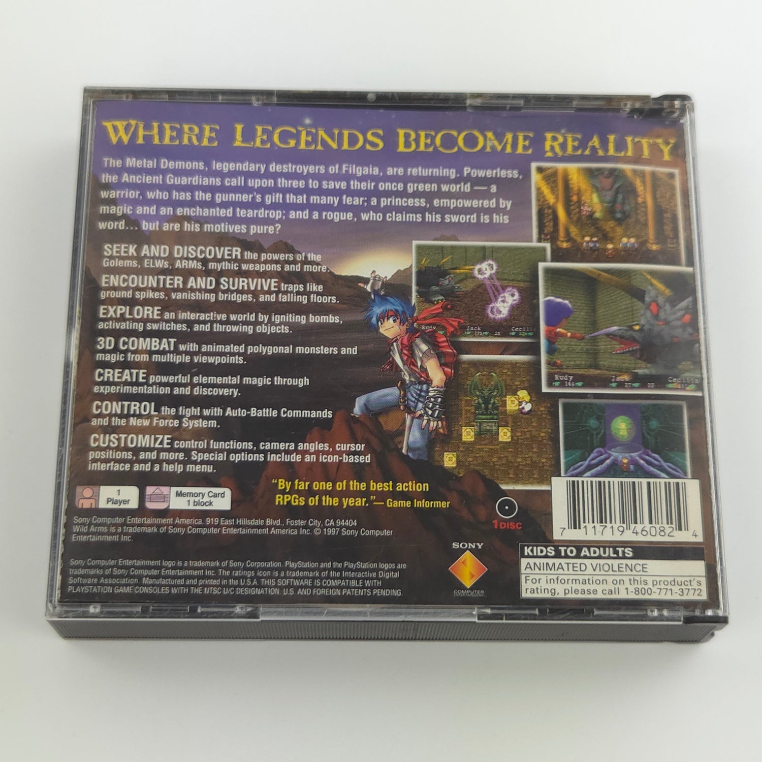 Sony Playstation 1 Spiel : Wild Arms - PS1 Disk CD Anleitung OVP / PSone USA