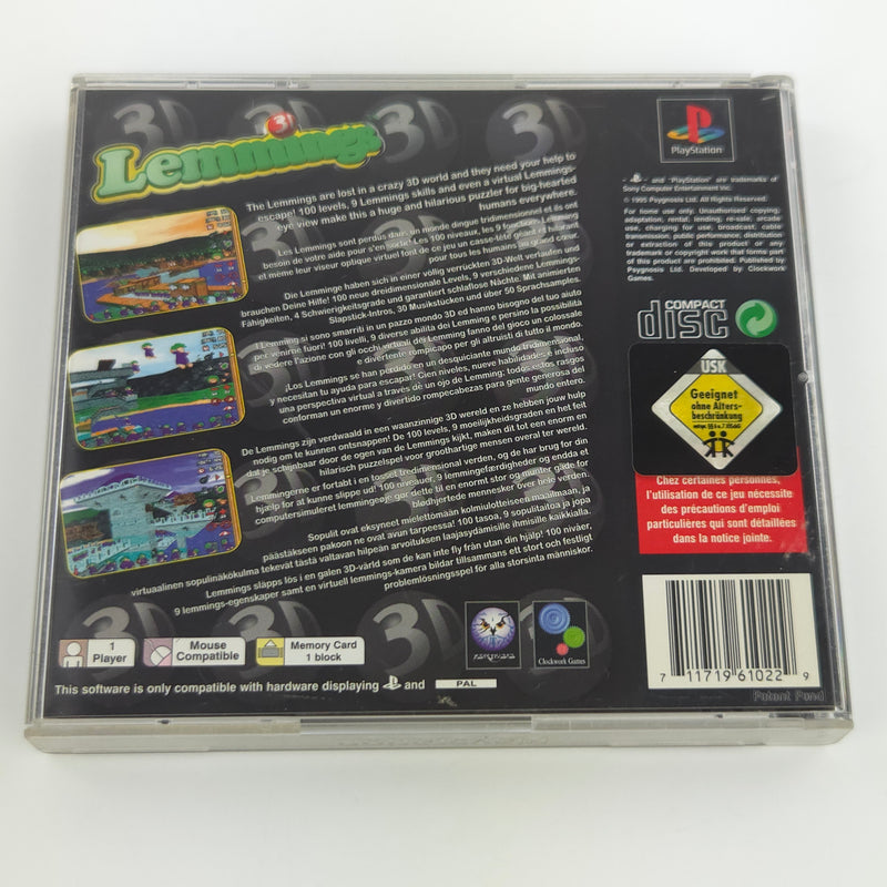 Sony Playstation 1 Spiel : 3D Lemmings - PS1 PSone PAL Game / CD Disk Anleit OVP