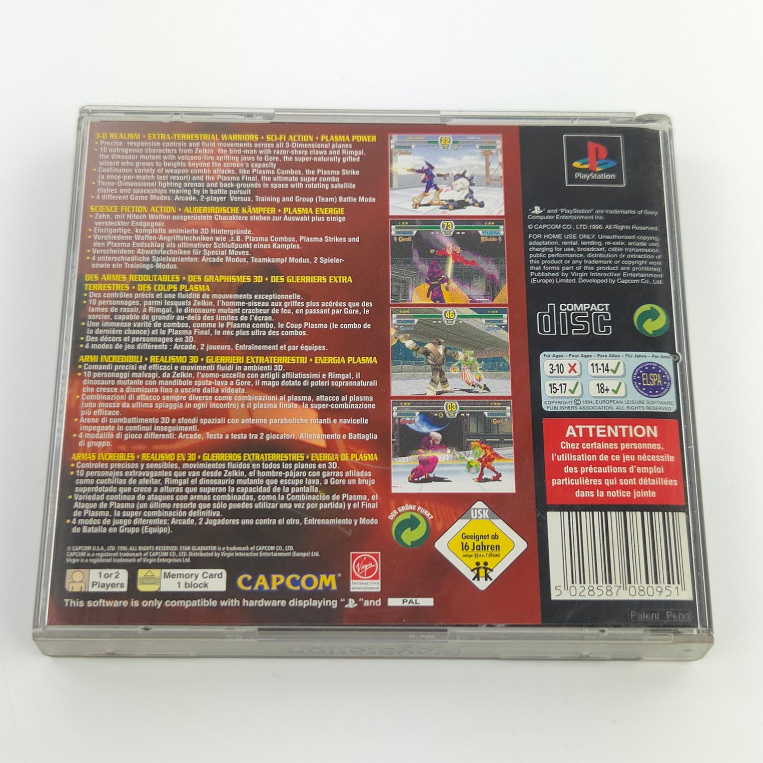 Sony Playstation 1 Spiel : Star Gladiator Episode I Final Crusade - PS1 OVP PAL