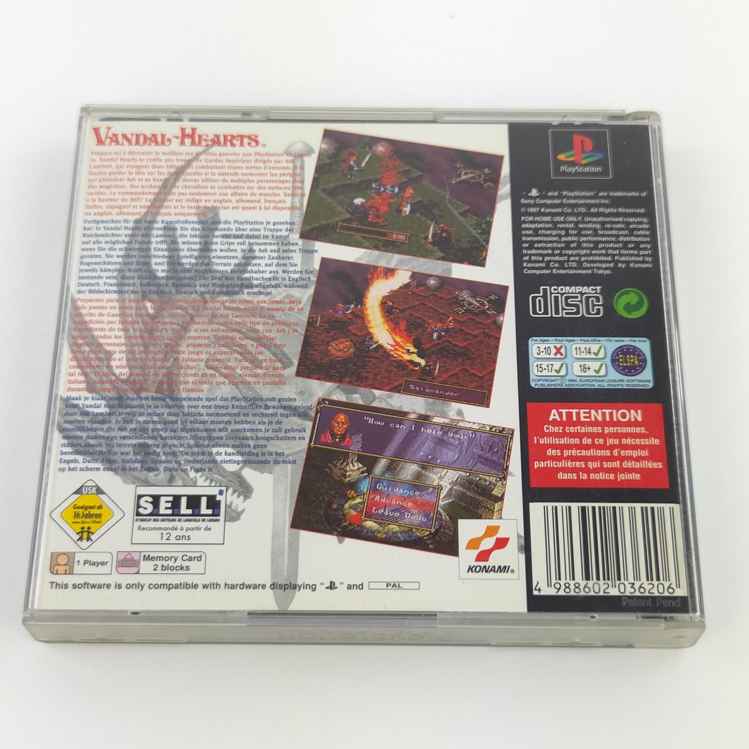 Sony Playstation 1 Spiel : Vandal Hearts - PS1 PSone PAL Game / CD Anleit OVP