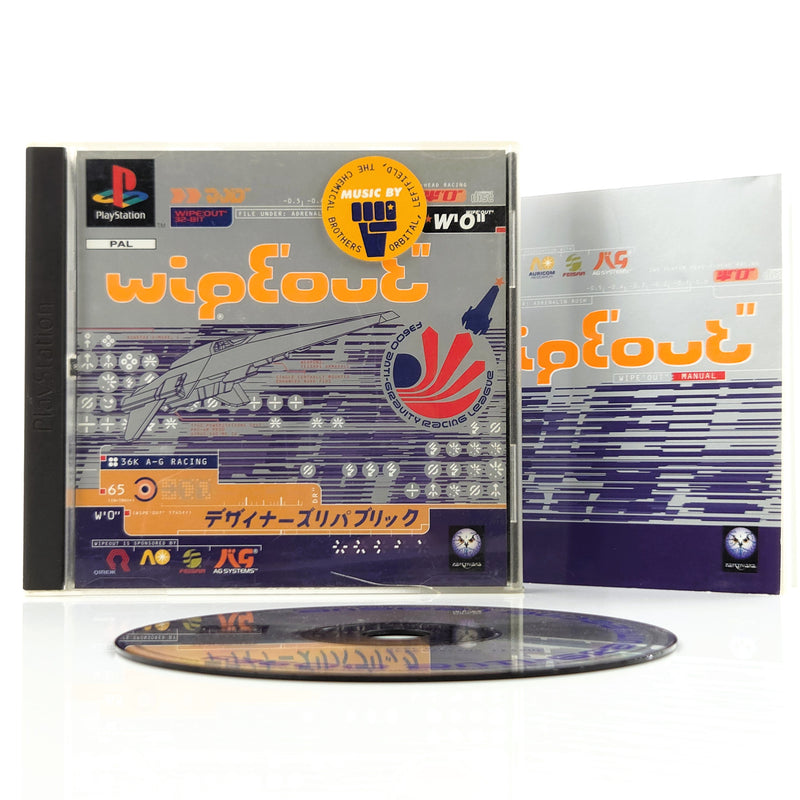 Sony Playstation 1 Spiel : Wipeout - PS1 PSone PAL Game / CD Anleitung OVP