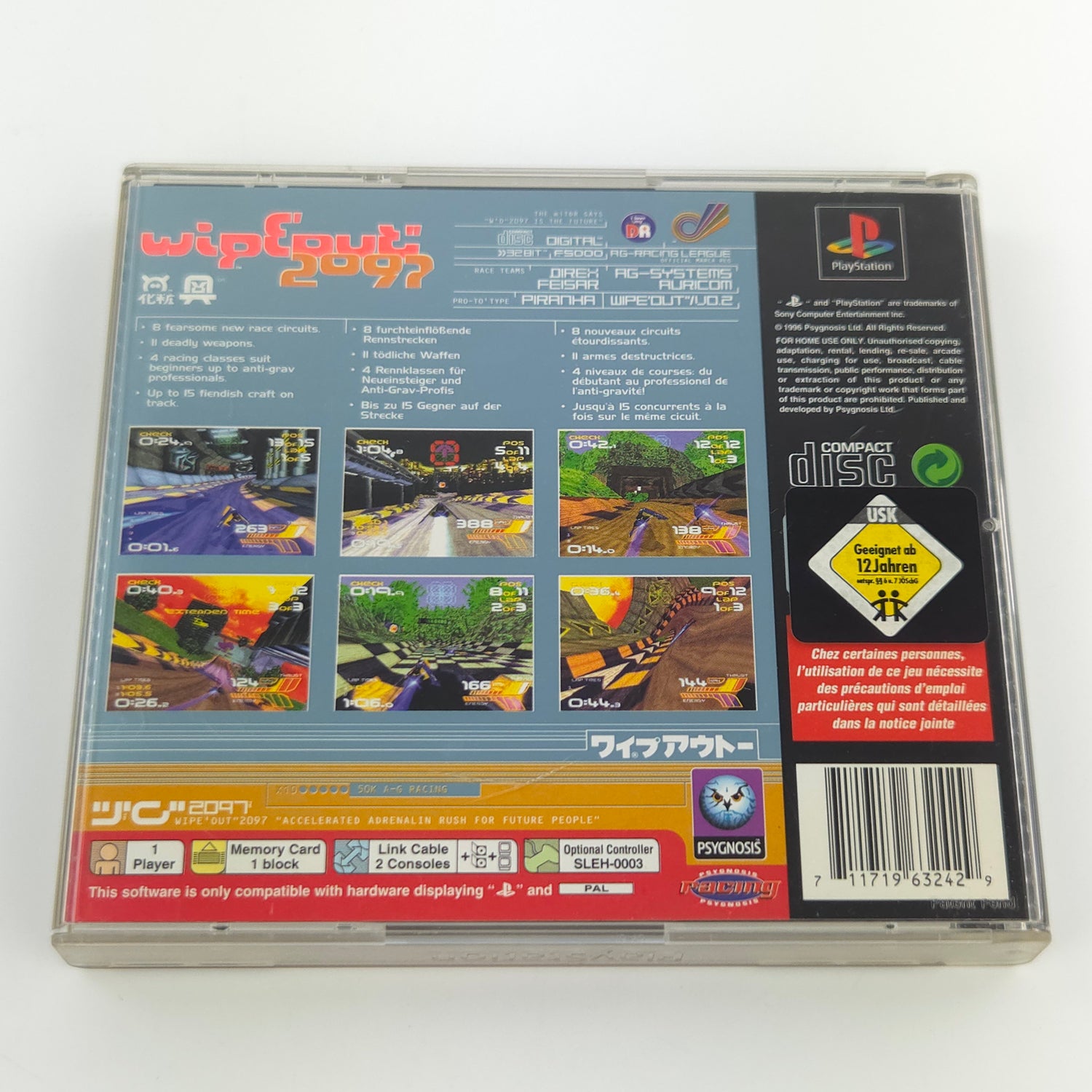 Sony Playstation 1 Spiel : Wipeout 2097 - PS1 PSone PAL Game / CD Anleitung OVP