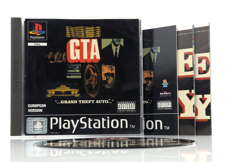 Sony Playstation 1 Spiel : GTA Grand Theft Auto mit beiden Postern - PS1 OVP PAL