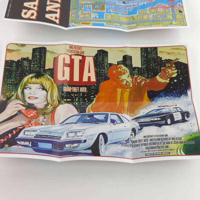 Sony Playstation 1 Spiel : GTA Grand Theft Auto mit beiden Postern - PS1 OVP PAL
