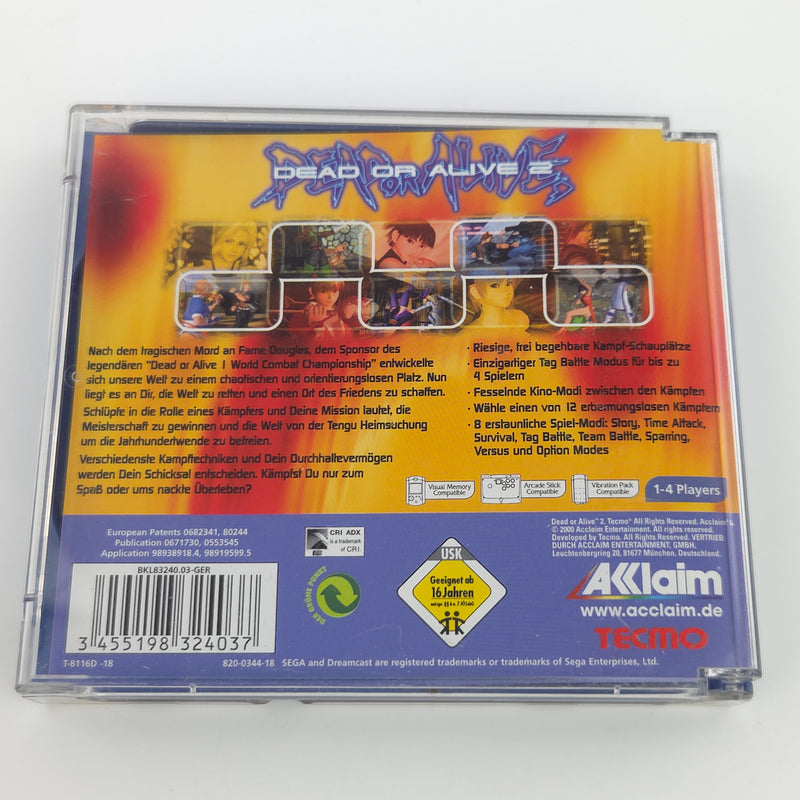 Sega Dreamcast Spiel : Dead or Alive 2 - CD Disk Anleitung OVP / PAL DC