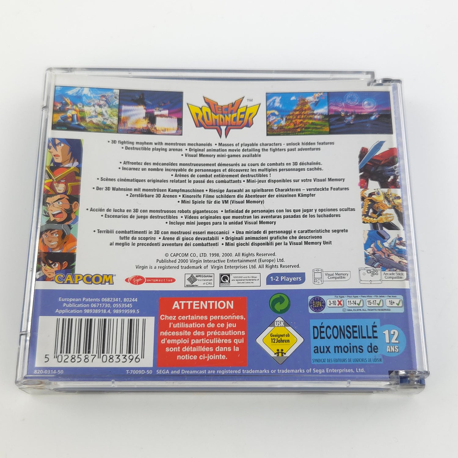 Sega Dreamcast Spiel : Tech Romancer- CD Disk Anleitung OVP / PAL DC Capcom