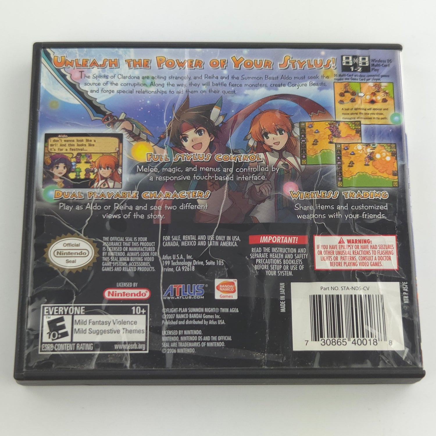 Nintendo DS Spiel : Summon Night Twin Age - 2DS 3DS NTSC-U/C USA Vers. Atlus