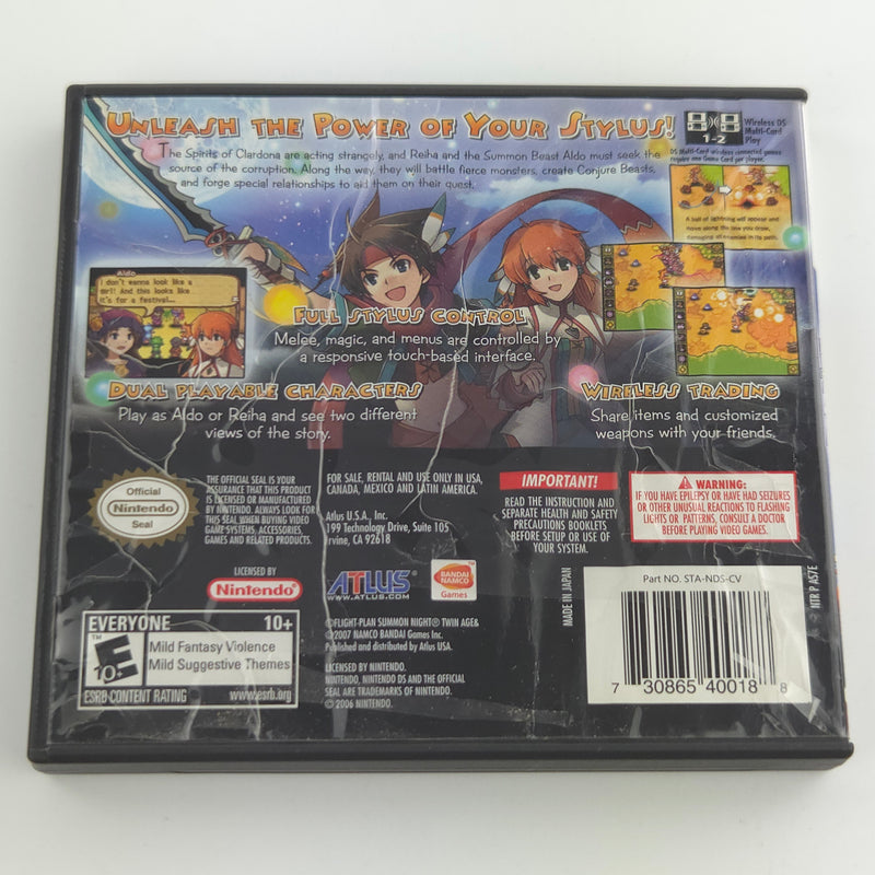 Nintendo DS Spiel : Summon Night Twin Age - 2DS 3DS NTSC-U/C USA Vers. Atlus