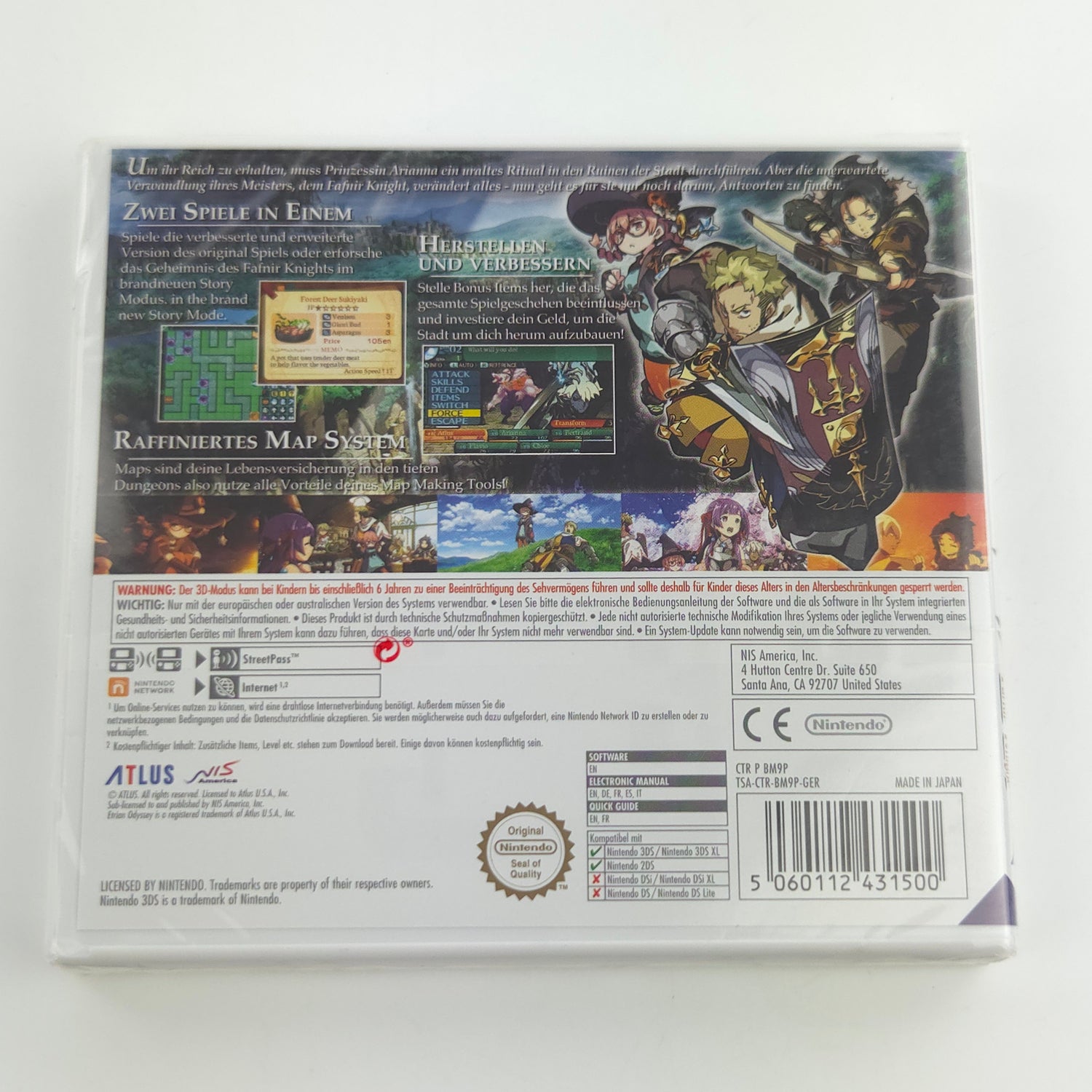 Nintendo 3DS Spiel : Etrian Idyssey 2 Untold the Fafnir Knight - NEU NEW SEALED