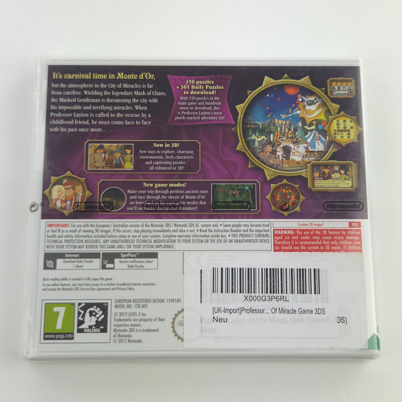 Nintendo 3DS Spiel : Professor Layton and the Miracle Mask - NEU NEW SEALED OVP