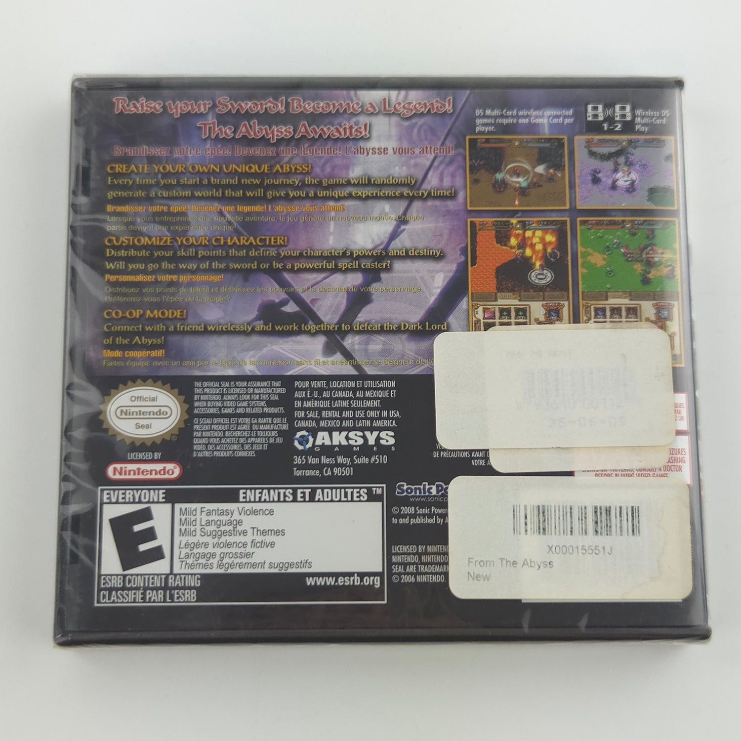 Nintendo DS Spiel : From The Abyss - NEU NEW SEALED OVP / NTSC-U/C USA