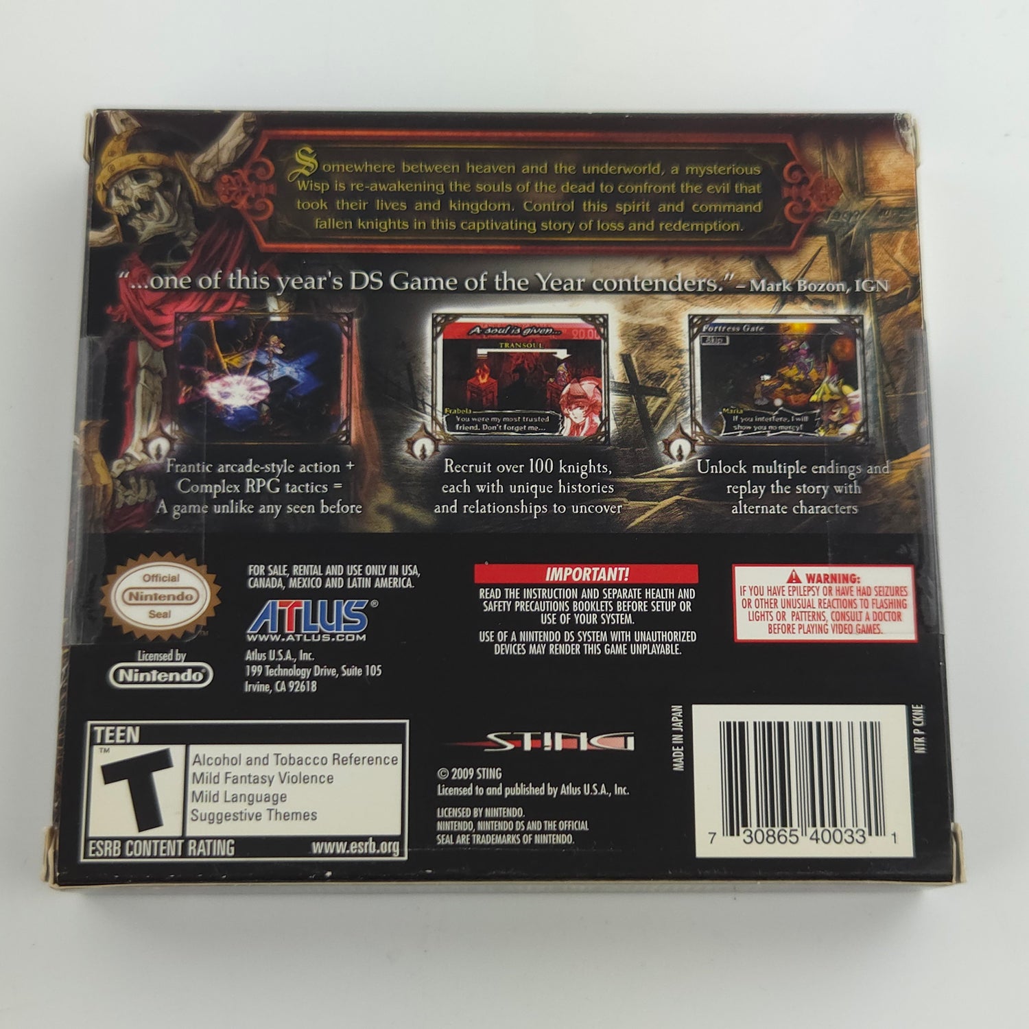 Nintendo DS Spiel : Knights in the Nightmare - NEU NEW SEALED USA OVP