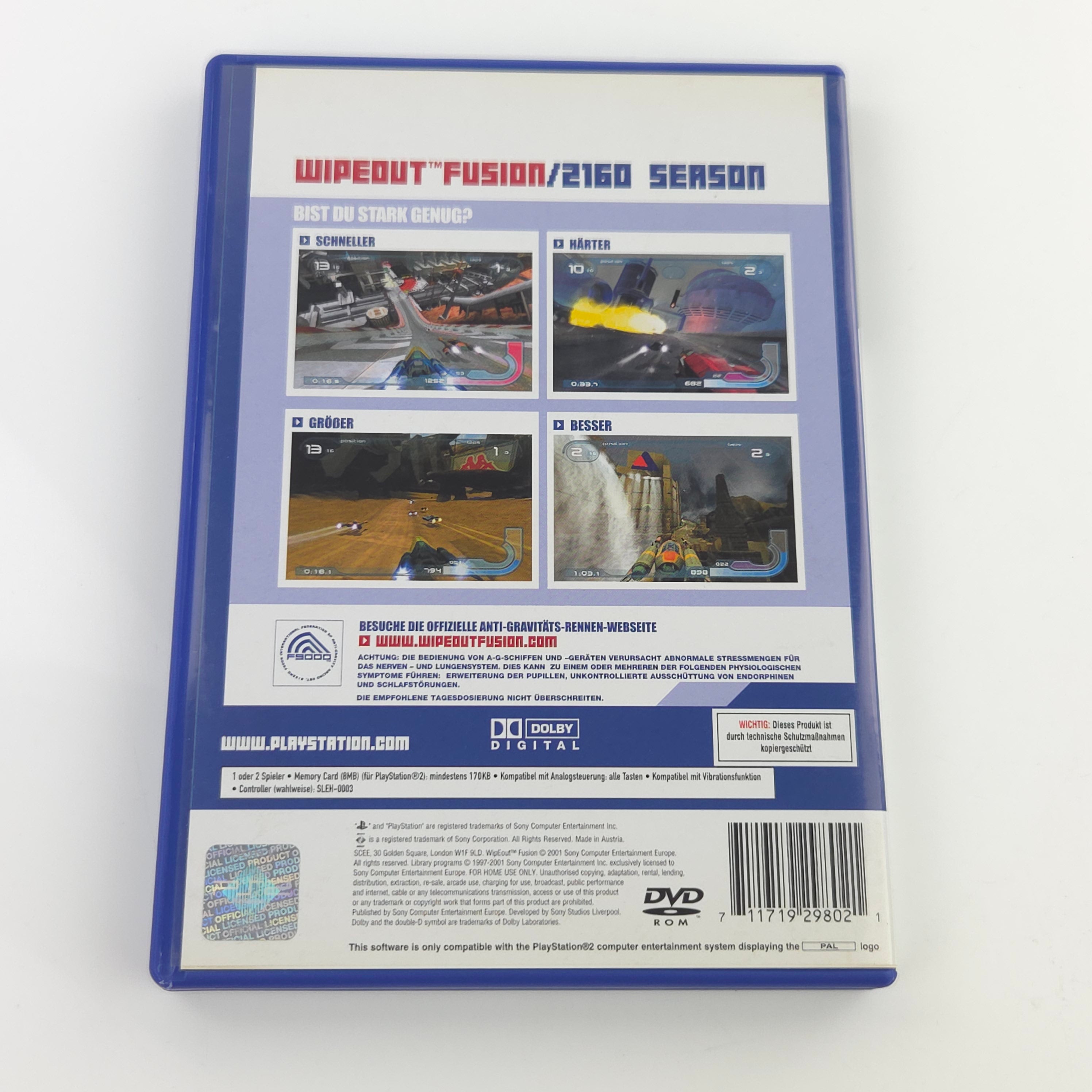 Playstation 2 Spiel : Wipeout Fusion - Sony PS2 Disc CD Anleitung OVP