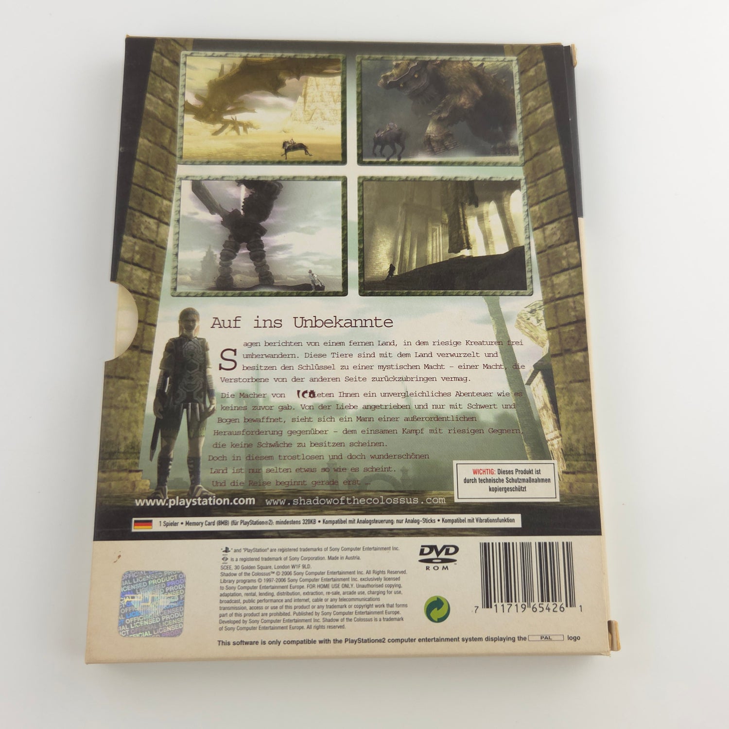Playstation 2 Spiel : Shadow of the Colossus - PS2 CD Disk OVP Pappschuber