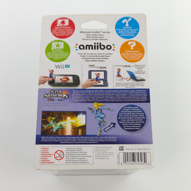 Nintendo Amiibo : No. 40 Zero Suit Samus - Super Smash Bros. Collection NEU OVP