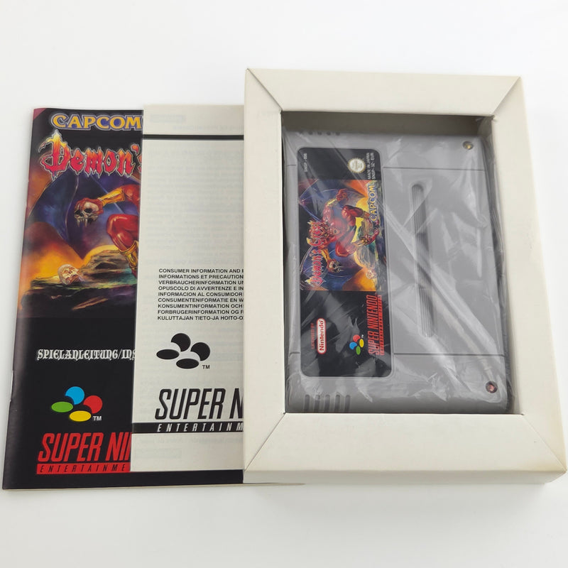 Super Nintendo Spiel : Demons Crest - SNES Modul Anleitung OVP PAL EUR